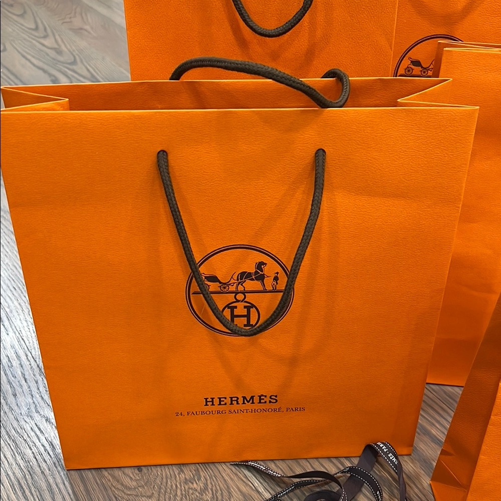 Hermès Orange Shopping Bags Set - Picture 7 of 15